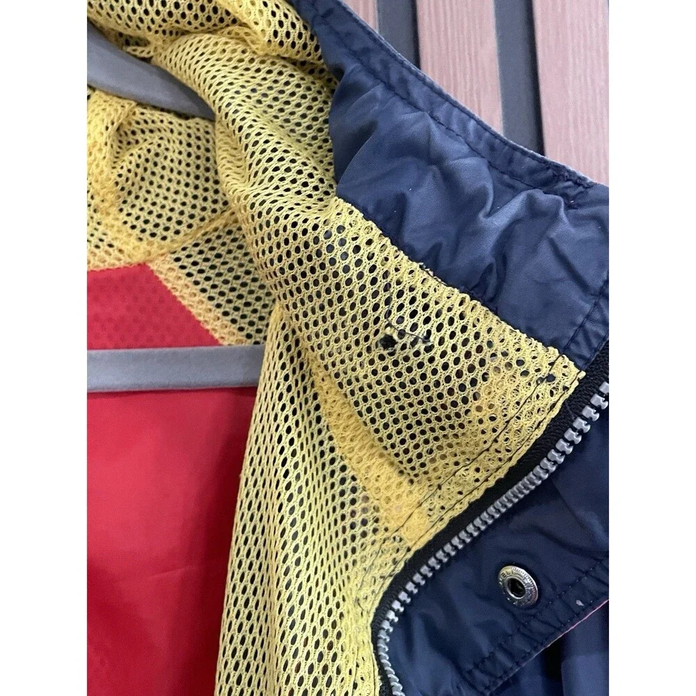 Vintage 90s Helly Hansen Sailing Color Block Rain Jacket Men's S-M Red Blue - Picture 8 of 14